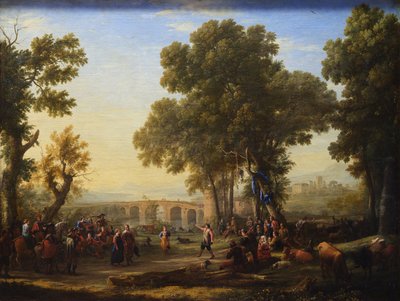 Frans: La Fête villageoise Dorpsfeest door Claude Lorrain