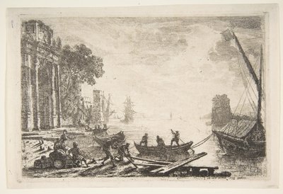 Havengezicht met opkomende zon, 1634 door Claude Lorrain