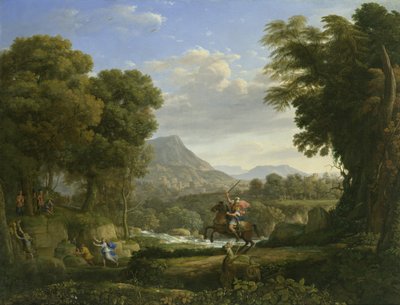 Landschap met Sint Joris en de Draak door Claude Lorrain