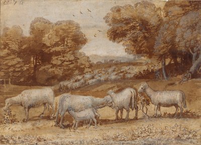 Landschap met schapen, ca. 1648 door Claude Lorrain
