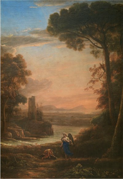 Landschap met Tobias en de engel, 1639-1640 door Claude Lorrain