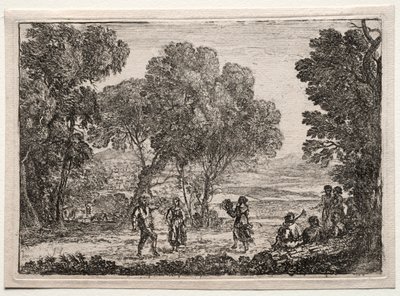 Landschap met een landelijke dans Kleine Plaat, ca. 1637 door Claude Lorrain