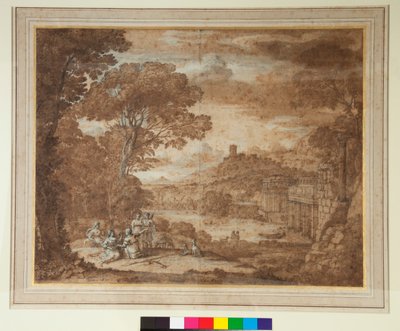 Landschap met de nimf Egeria rouwend om Numa door Claude Lorrain