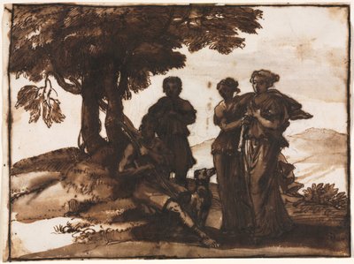 Pastorale Scene met Klassieke Figuren door Claude Lorrain