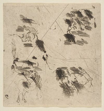 Studie met bandieten bovenste gedeelte door Claude Lorrain