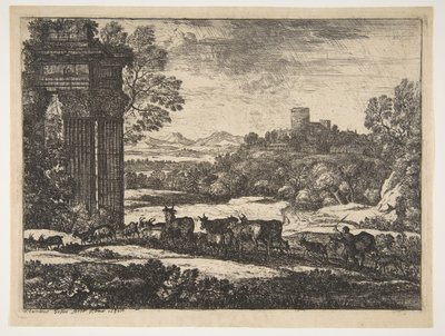 De kudde keert terug in stormachtig weer door Claude Lorrain