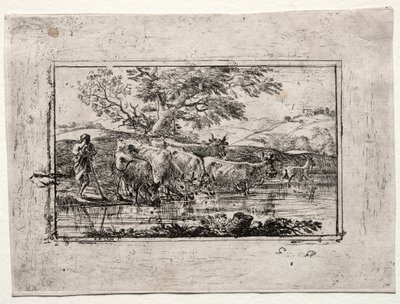 De kudde bij de drinkplaats door Claude Lorrain
