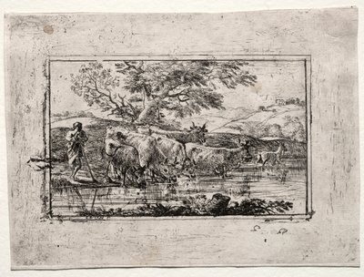 De kudde bij de drinkplaats, 1635 door Claude Lorrain
