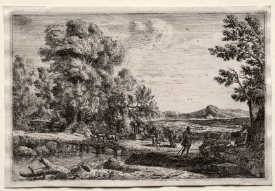 De houten brug door Claude Lorrain