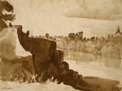 Uitzicht op de Tiber in Rome door Claude Lorrain