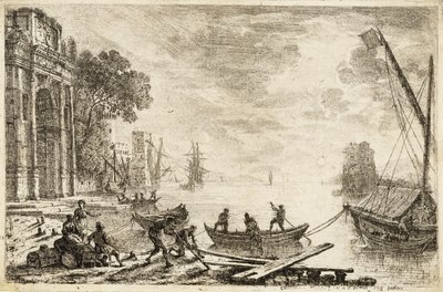 Havengezicht met opkomende zon, 1634 door Claude Lorrain