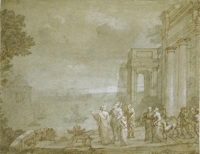 Gezicht op Carthago met Dido en Aeneas, 1676 door Claude Lorrain
