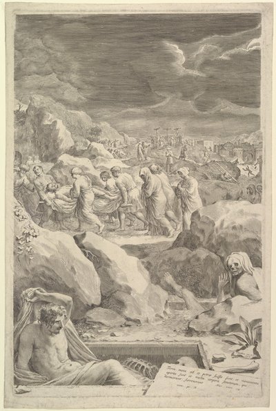 Begrafenisstoet van Christus, 1678 door Claude Mellan