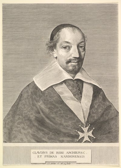 Claude de Rebé, aartsbisschop van Narbonne door Claude Mellan