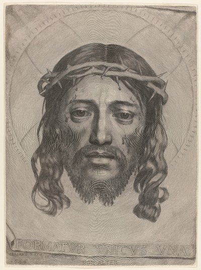 Gezicht van Christus door Claude Mellan