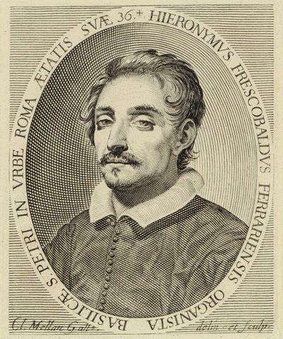 Girolamo Frescobaldi (1583-1643), gravure door Claude Mellan (1619). door Claude Mellan