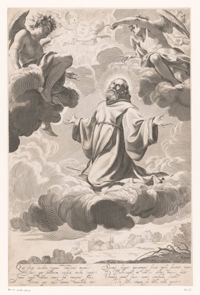 H. Franciscus van Paola in extase door Claude Mellan