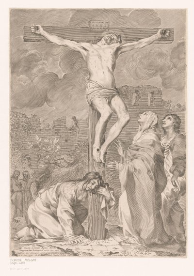 Kruisiging van Christus door Claude Mellan