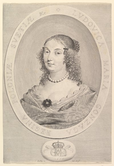Ludovica Maria Gonzaga, Koningin van Polen door Claude Mellan