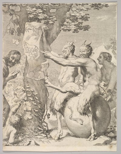 Satyrs door Claude Mellan