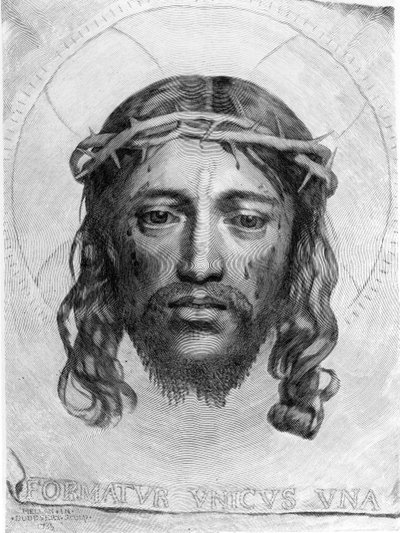 Het Hoofd van Christus door Claude Mellan
