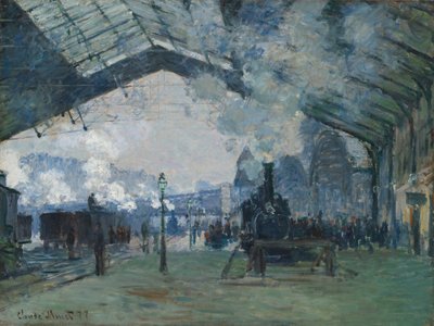 Aankomst van de Normandië Trein, Gare Saint-Lazare door Claude Monet