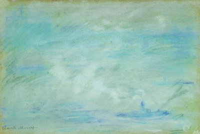 Boot op de Theems, nevel effect, 1901 door Claude Monet