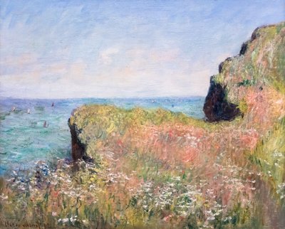 Cliffsides in Pourville door Claude Monet