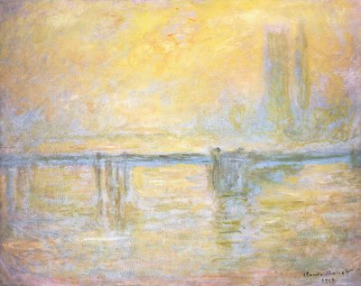 Charing Cross Bridge, mist, 1902 door Claude Monet