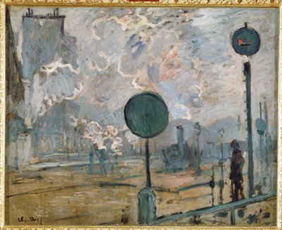 Exterieur van Gare Saint-Lazare, Signaal door Claude Monet