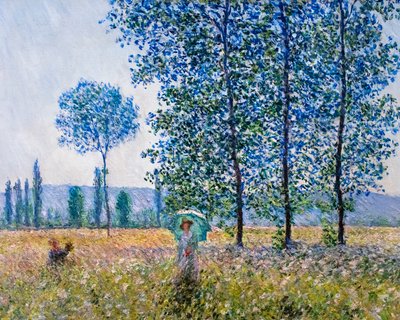 Velden in de lente door Claude Monet