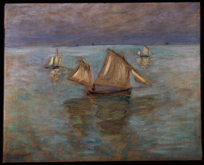 Vissersboten bij Pourville door Claude Monet
