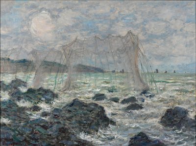 Visnetten bij Pourville door Claude Monet