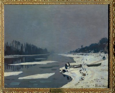 Glacons sur la Seine a Bougival, Yvelines door Claude Monet