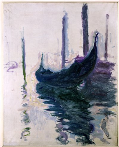 Gondels in Venetië, 1908 door Claude Monet