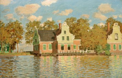 Huizen aan het water in Zaandam door Claude Monet