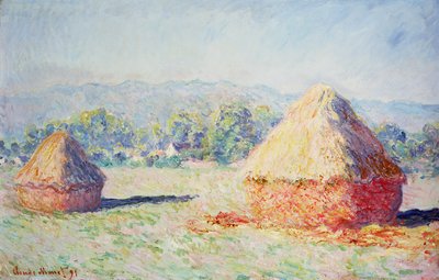 Hooibergen in de Zon, Ochtend Effect, 1891 door Claude Monet