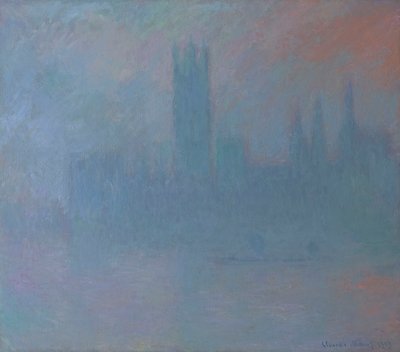 Houses of Parliament in de mist (1903) door Claude Monet