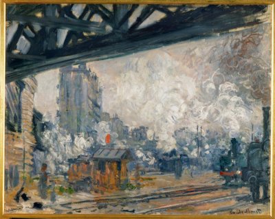 Het station Saint-Lazare, buitenaanzicht door Claude Monet