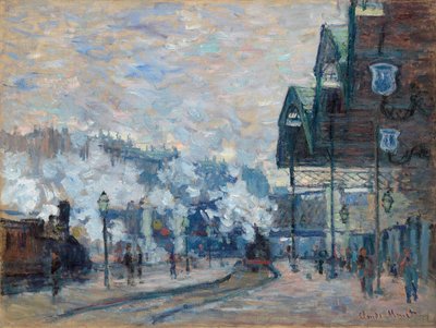 La Gare Saint-Lazare, vue extérieure door Claude Monet