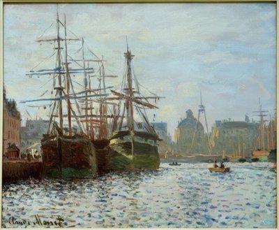Het Handelsbassin, Le Havre door Claude Monet