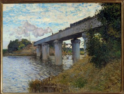 De spoorbrug bij Argenteuil Schilderij door Claude Monet (1840-1926) 1873 Zon. 0,55x0,72 m Parijs, Musée d