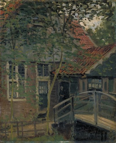 Voetbrug in Zaandam, 1871 door Claude Monet