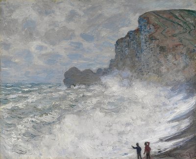 Ruw weer in Étretat door Claude Monet