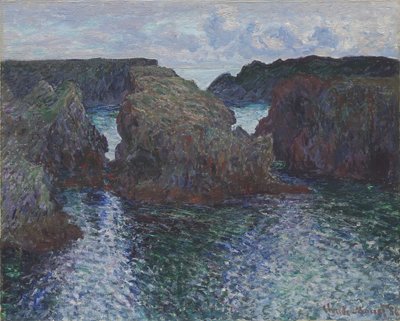 Rotsen bij Port-Goulphar, Belle-Île door Claude Monet