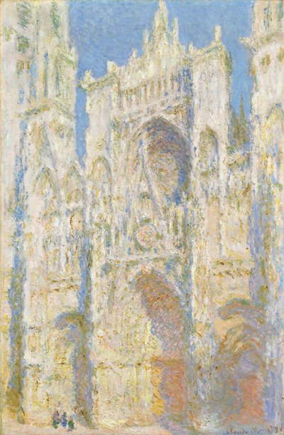 Kathedraal van Rouen, Westgevel, Zonlicht, 1894 door Claude Monet