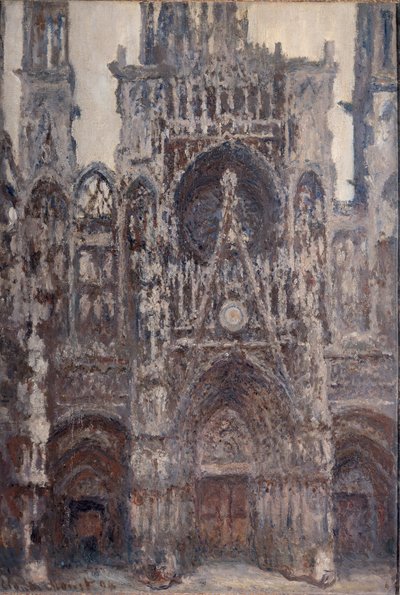 Kathedraal van Rouen, het portaal, bruine harmonie door Claude Monet