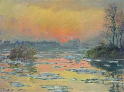 Zonsondergang over de Seine door Claude Monet