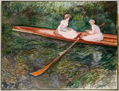 De roze roeiboot door Claude Monet