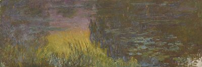 De waterlelies - Ondergaande zon door Claude Monet